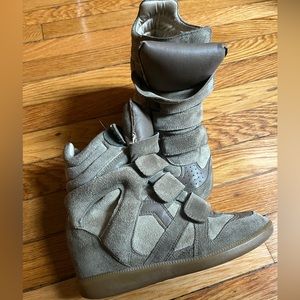 Isabel Marant tan velcro sneakers built-in heel. Size 36